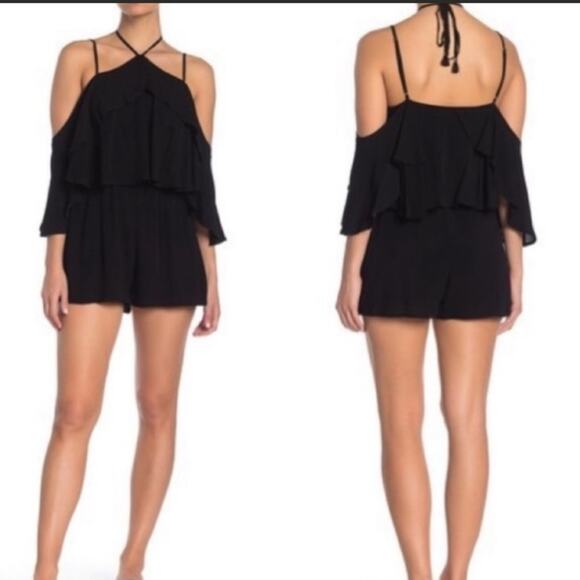NWT L*space seaside ruffle halter romper cover up - Picture 2 of 6
